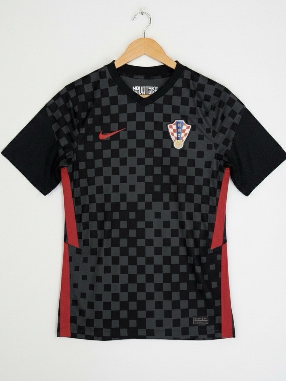 Nike Dri-Fit Croatia Black Checkered Embroidered World Cup Soccer Jersey M